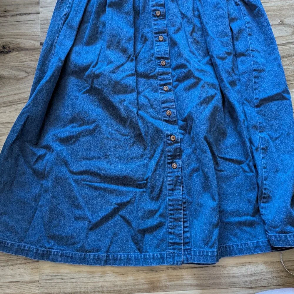 Vintage Eddie Bauer Denim Blue Dress, S - Picture 6 of 6